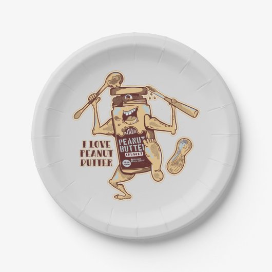ASSIETTES EN CARTON I LOVE PEANUT BUTTER (Devant)