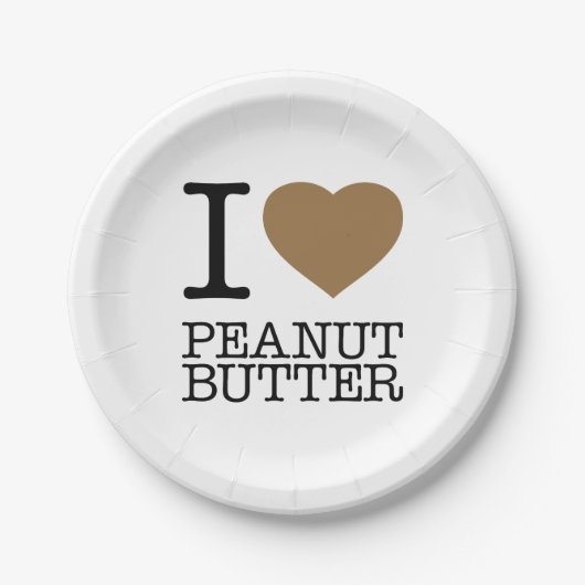 ASSIETTES EN CARTON I LOVE PEANUT BUTTER (Devant)