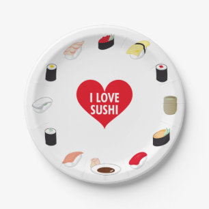 ASSIETTES EN CARTON I LOVE SUSHI