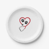 Assiettes En Carton I love Veterinary Medicine (Devant)