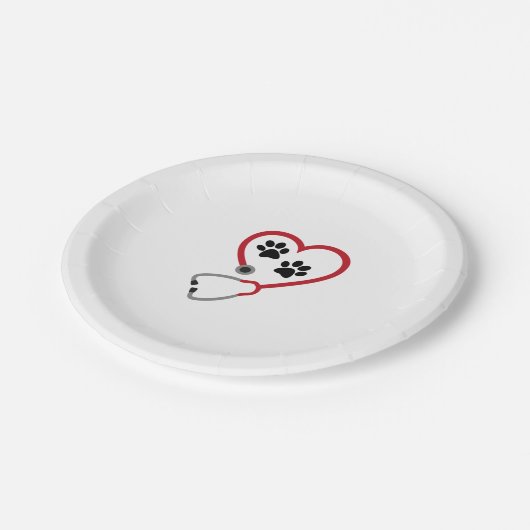 Assiettes En Carton I love Veterinary Medicine (Angle)