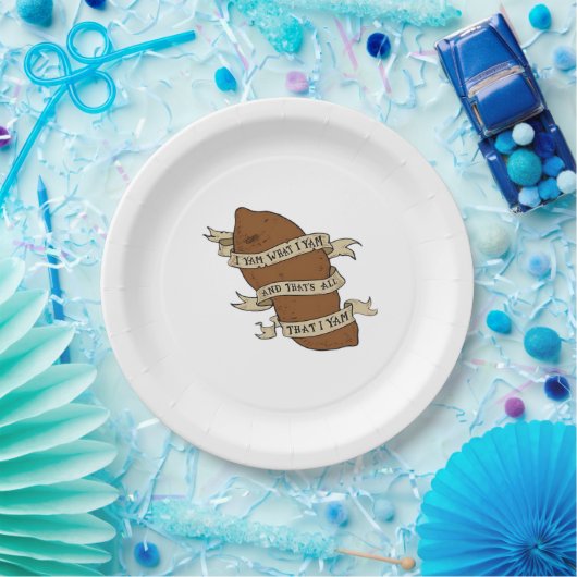 Assiettes En Carton I Yam What I Yam Classic Citation Drôle (Fête)
