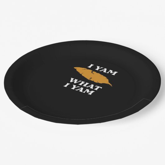 Assiettes En Carton I Yam What I Yam - Funny Potato Sarcasme Pun (Angle)