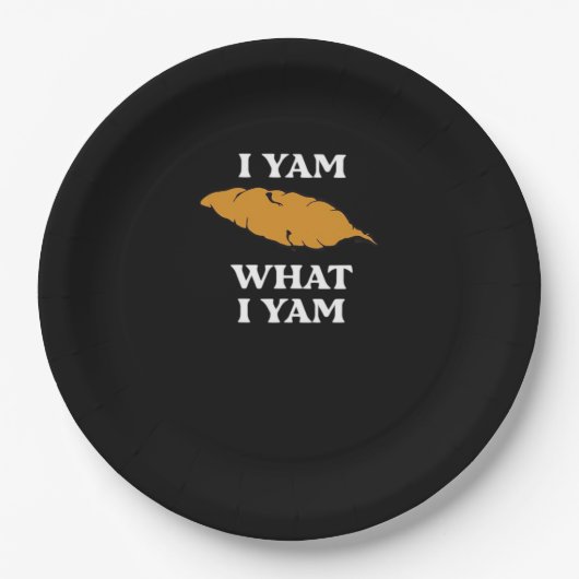 Assiettes En Carton I Yam What I Yam - Funny Potato Sarcasme Pun (Devant)