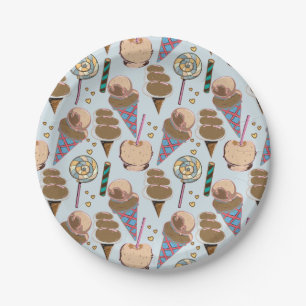 Assiettes En Carton Ice cream pattern Lollies pattern lollipop 25