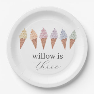 Assiettes En Carton Icecream arc-en-ciel