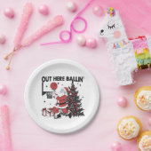 Assiettes En Carton Ici Balling Basket Sport Noël Noël (Fête)