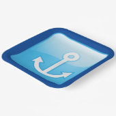 Assiettes En Carton Icône Ancre bleue marine moderne (Angulaire)