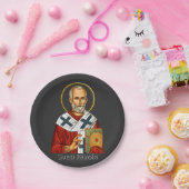 Assiettes En Carton Icône de la lettre serbe orthodoxe Saint-Nicolas (Fête)