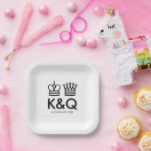 Assiettes En Carton Icône d'échecs King et Queen (Fête)