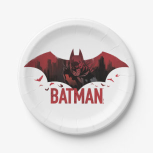 Assiettes En Carton Icône gotham de Batman Crimson