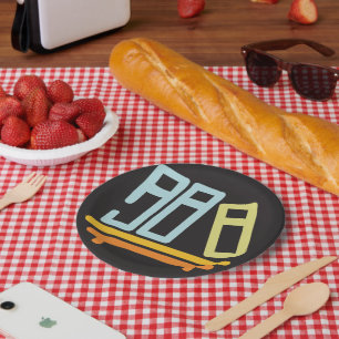 Assiettes En Carton Icône Graphique de Bibliothèque Minimaliste