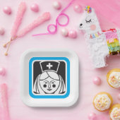 Assiettes En Carton Icône infirmière (Fête)