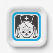 Assiettes En Carton Icône infirmière (Recto)