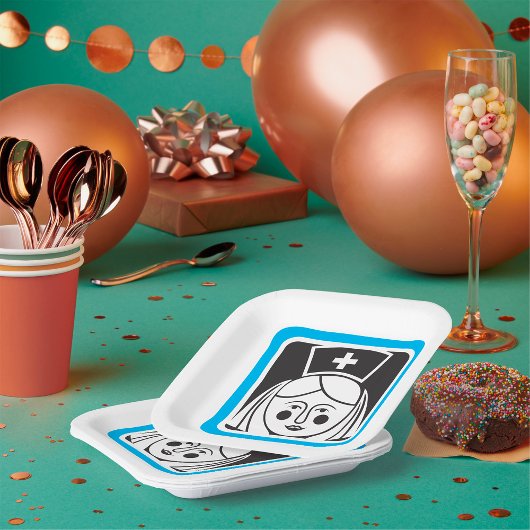 Assiettes En Carton Icône infirmière