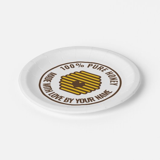 Assiettes En Carton Icône jaune abeille imprimé papier papier plaques (Angle)