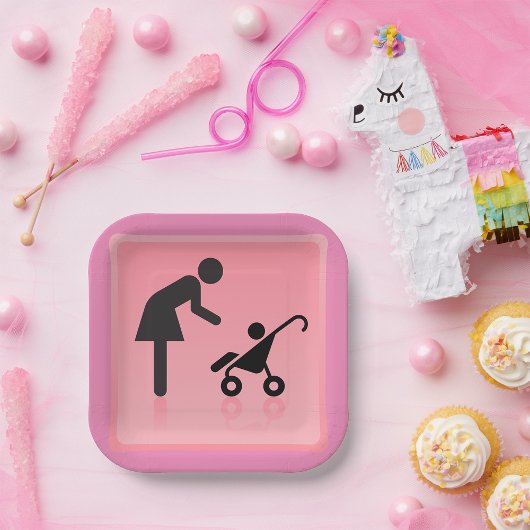 Assiettes En Carton Icône Mère Et Enfant