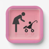 Assiettes En Carton Icône Mère Et Enfant (Recto)