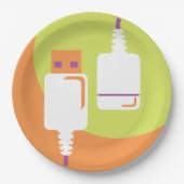 Assiettes En Carton Icône USB Plug (Devant)