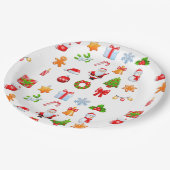 Assiettes En Carton Icônes de Noël doux Design (Angle)