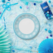 Assiettes En Carton Icy Blue Winter Wonderland Snowflake (Fête)