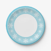 Assiettes En Carton Icy Blue Winter Wonderland Snowflake (Devant)