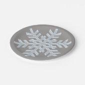 Assiettes En Carton Icy White Froid Flocon de neige Élégant gris Noël (Angle)