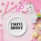 ASSIETTES EN CARTON IDIOT UTILE (Fête)