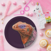 Assiettes En Carton Iguana Orange Photo (Fête)