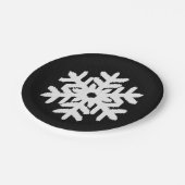 Assiettes En Carton Ikat Snowflake - Noir et blanc (Angle)