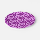 Assiettes En Carton Ikat Star Motif - Violet et orchidée (Angle)
