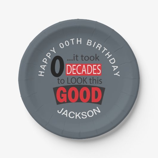 Assiettes En Carton Il a fallu 100 ans pour regarder ce bon - gris (Devant)