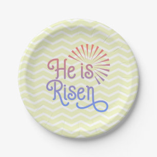 Assiettes En Carton Il est ressuscité Christian Easter Retro