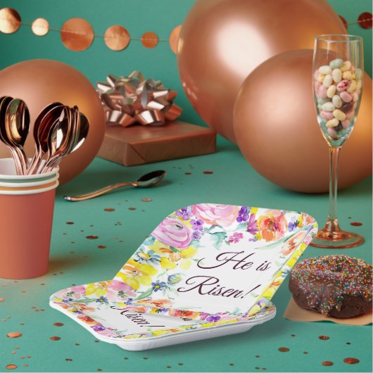 Assiettes En Carton Il est ressuscité ! plaques de papier (Multi)