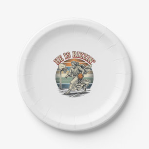 Assiettes En Carton Il est Rizzin Vintage Basketball Religieux T-Shirt