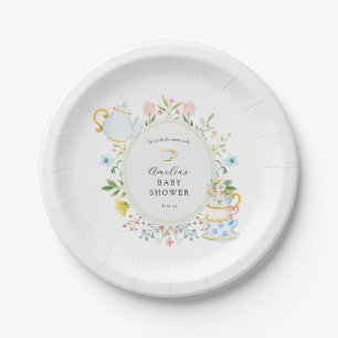 Assiettes En Carton Il est temps pour le Fleur sauvage Whimsical Baby