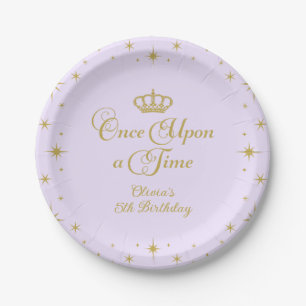 Assiettes En Carton Il était une fois la princesse d'or Anniversaire