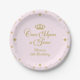 Assiettes En Carton Il était une fois la princesse d'or anniversaire