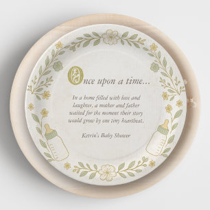 Assiettes En Carton Il était une fois un nouveau Baby shower de chapit