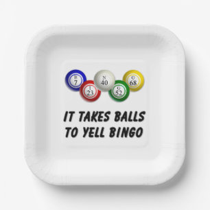 Assiettes En Carton Il Faut Des Couilles Pour hurler Bingo