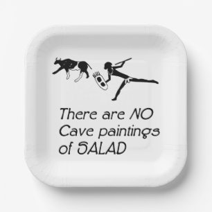 Assiettes En Carton Il n'y a pas de peintures rupestres de salade