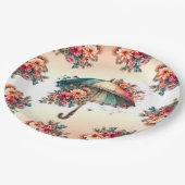 Assiettes En Carton Il pleut un beau Mariage floral (Angle)