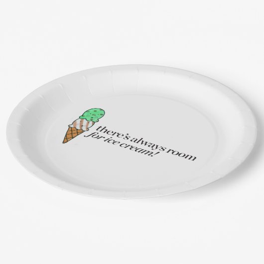 Assiettes En Carton Il y a toujours pièce pour la crème glacée (Angle)
