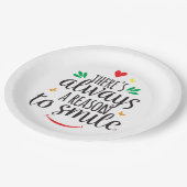 Assiettes En Carton Il y a toujours une raison de sourire (Angle)