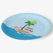 Assiettes En Carton Île de Noël tropicale (Angle)