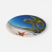 Assiettes En Carton Île tropicale de palmier de plage sablonneuse (Angle)