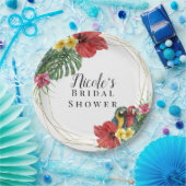 Assiettes En Carton Ile tropicale Paradise Oiseaux Floral Botanique (Fête)