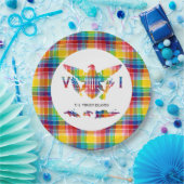Assiettes En Carton Îles Vierges américaines Madras, Drapeau et Îles (Fête)