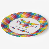 Assiettes En Carton Îles Vierges américaines Madras, Drapeau et Îles (Angle)