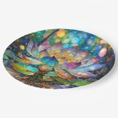 Assiettes En Carton Illuminated Blooming Lotus Flower (Angle)